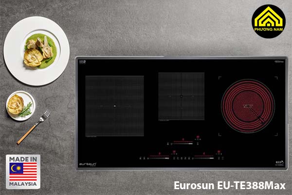 Bếp điện từ 3 vùng nấu Eurosun EU-TE388Max sang trọng hiện đại